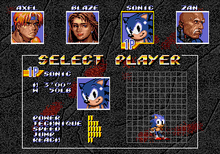 Sonic in Streets of Rage 3 Screenthot 2